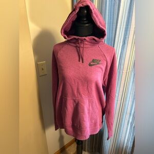 Nike Women's Hoodie in Magenta with Black Logo